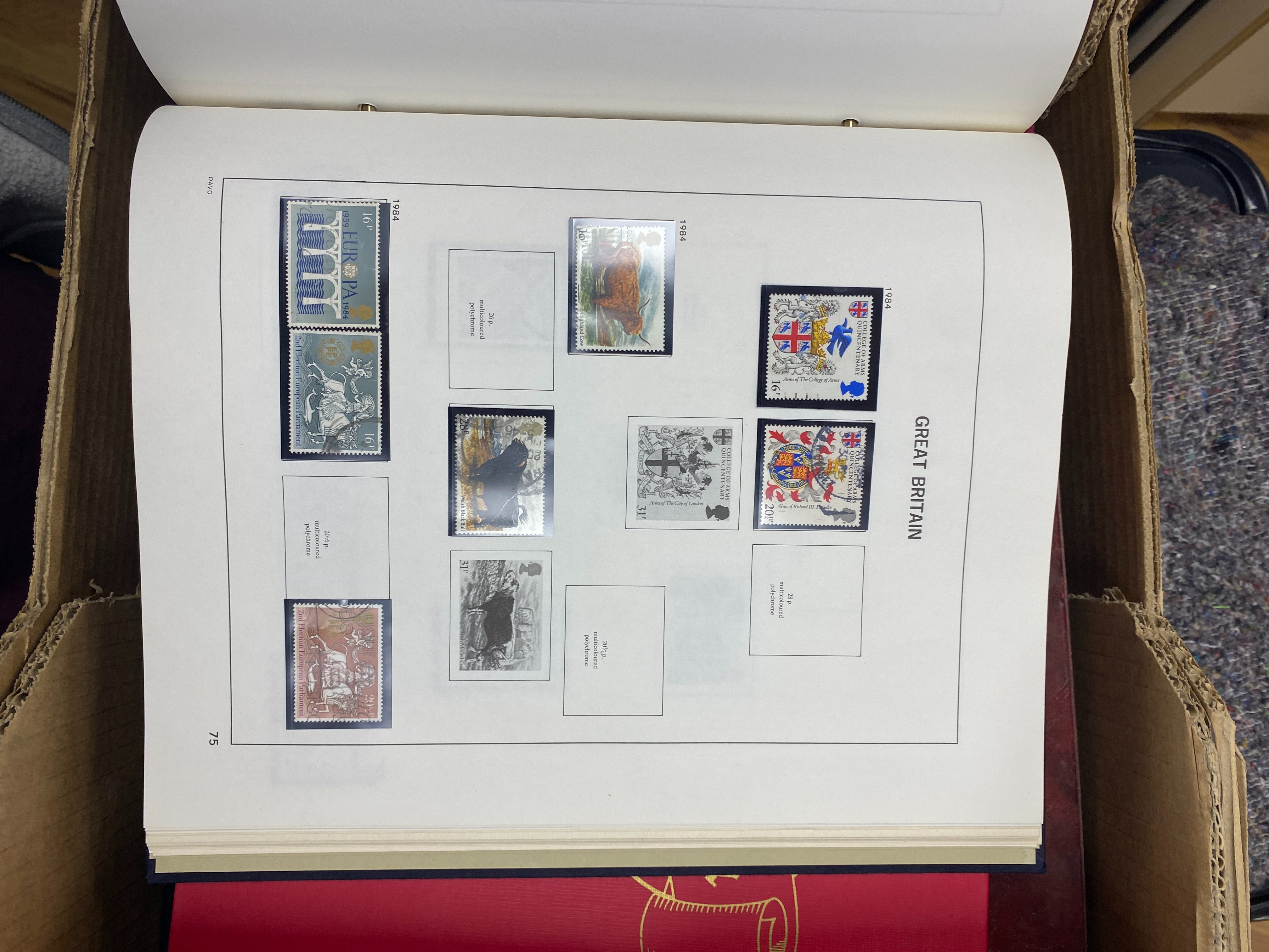A stamp collection in albums with Great Britain including Decimal Mint, British Commonwealth, Hong Kong, India and Malaya